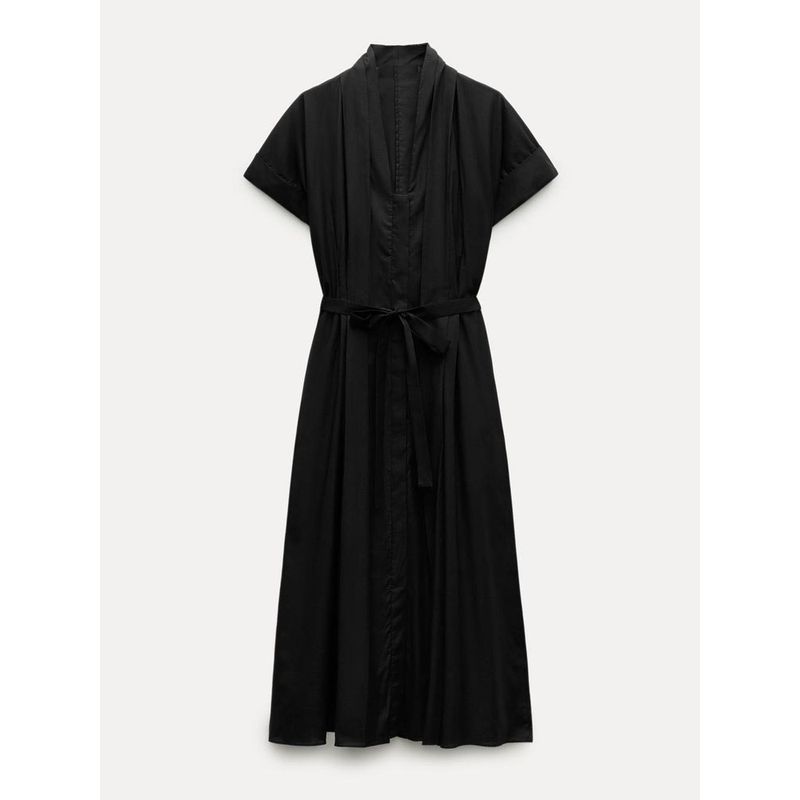 Za2024 Summer New Product Women's Clothes Fashion Style Belt Short Sleeve Shirt Style Dress 2183246 800