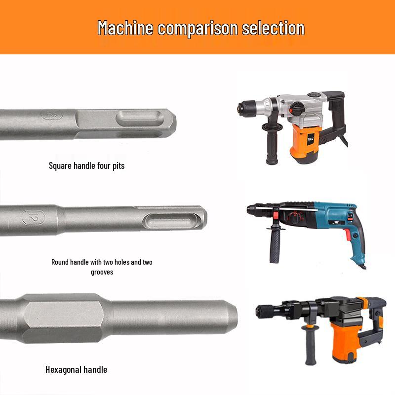 Square Shank Four-Flute Alloy Chisel Drill Bit for Concrete & Cement