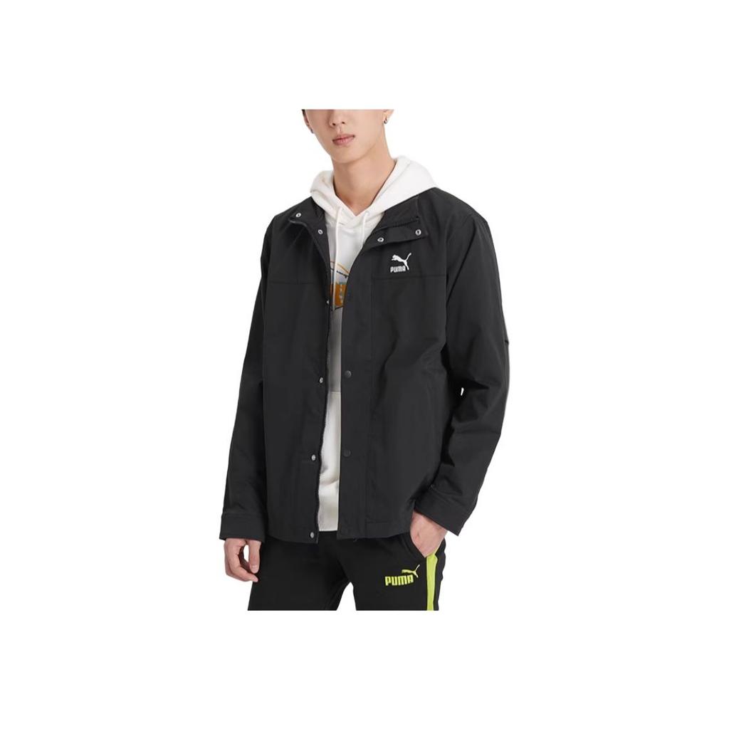 Puma Jacke mit Buchstabenlogo-Print für Herren, Schwarz 677384-01
