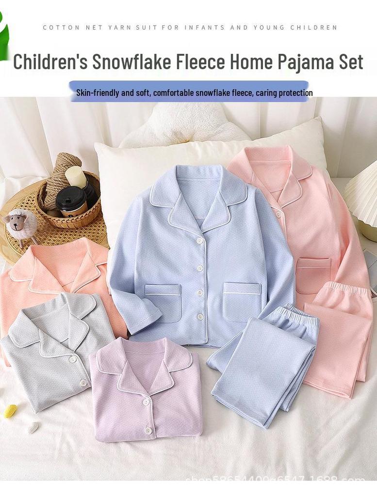 Teen Turn-Down Collar Pajamas - Autumn & Winter Edition for Boys & Girls