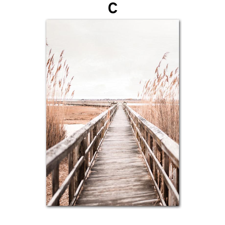 Nordic Reed Beige Plant Tiger Horse Scandinavian Quote Wall Art Canvas Painting Poster And Prints Pictures For Living Room Decor