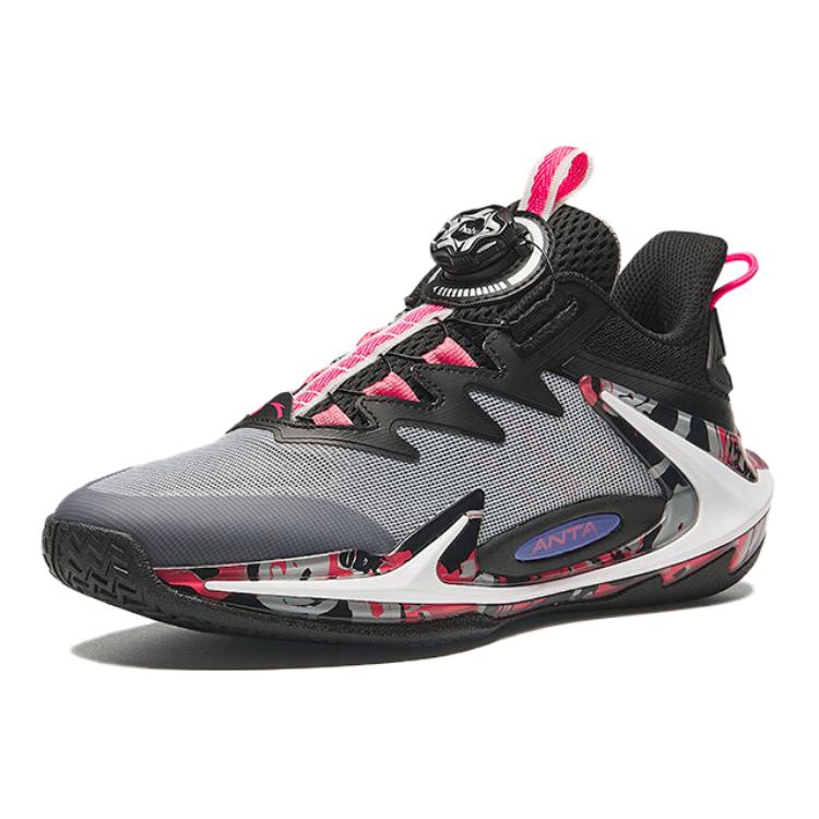 Anta Kids Crazy Spike Outdoor Professional Non-Slip Breathable Low-Top Basketball Shoes Kids sneaker Gray Red 312431111-8