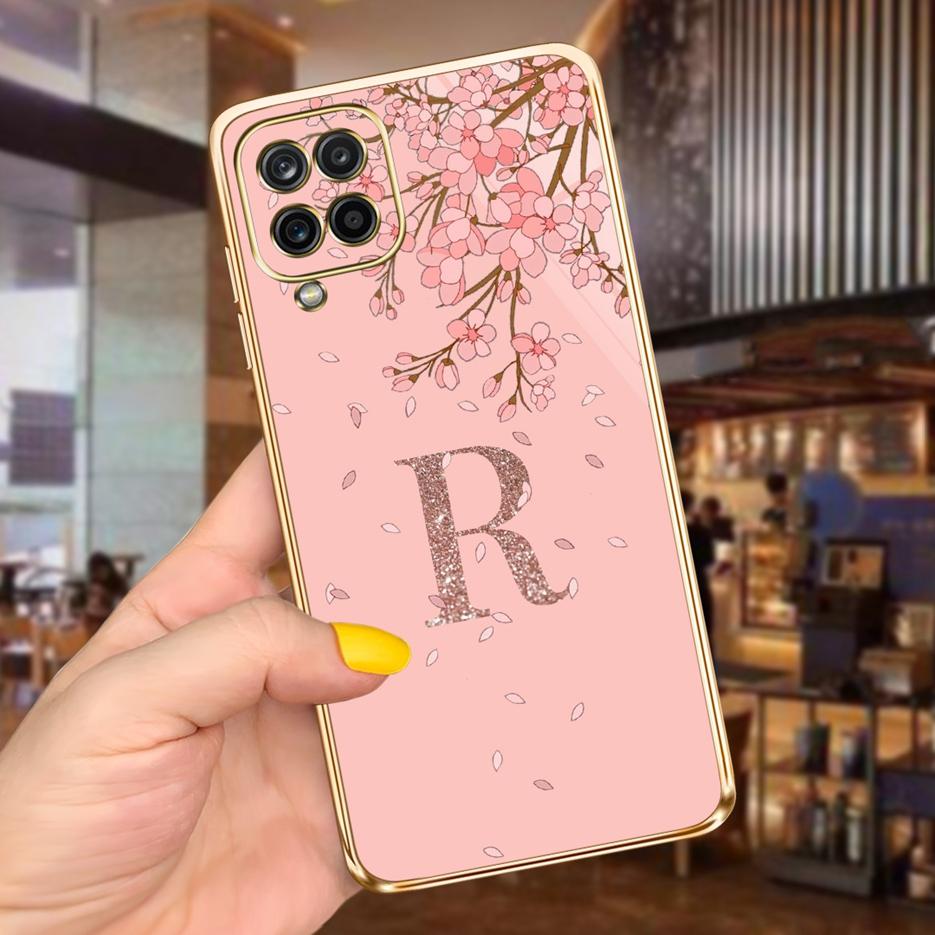 For Samsung Galaxy A12 Case Luxury Black Pink Couple Letters Cover Soft Fundas Phone Case For Samsung A12 F12 M12 F62 M62 Bumper