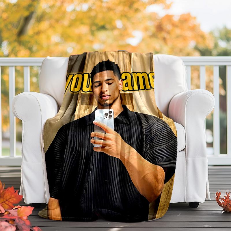 Customiz Name Personality Jude Bellingham Blanket Soft&Warm Office Bed Travel Lunch Break Blanket,Gift All Seasons