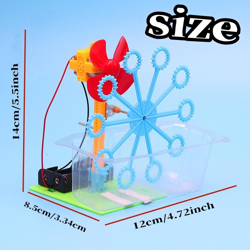 DIY Hand Cranked Bubble Machine Kit Handmade STEM Physics Science Experiment Educational Puzzle Outdoor Creative Gift for Adults
