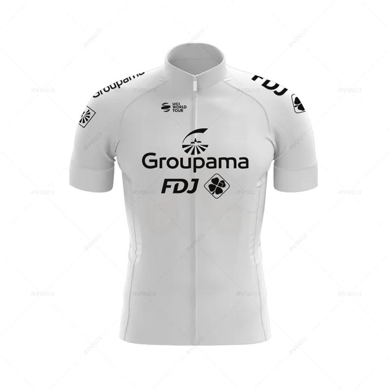 Fluorescent Yellow Fdj Team Cycling Jersey Sets Red Bicycle Short Sleeve Cycling Clothing Bike Maillot Cycling Jersey Bib Shorts XS(old)