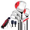 5PCS Kids Club Set Alloy Junior Wood Iron and Putter Club Training Set with Stand Bag Headcovers for Beginner Boys and