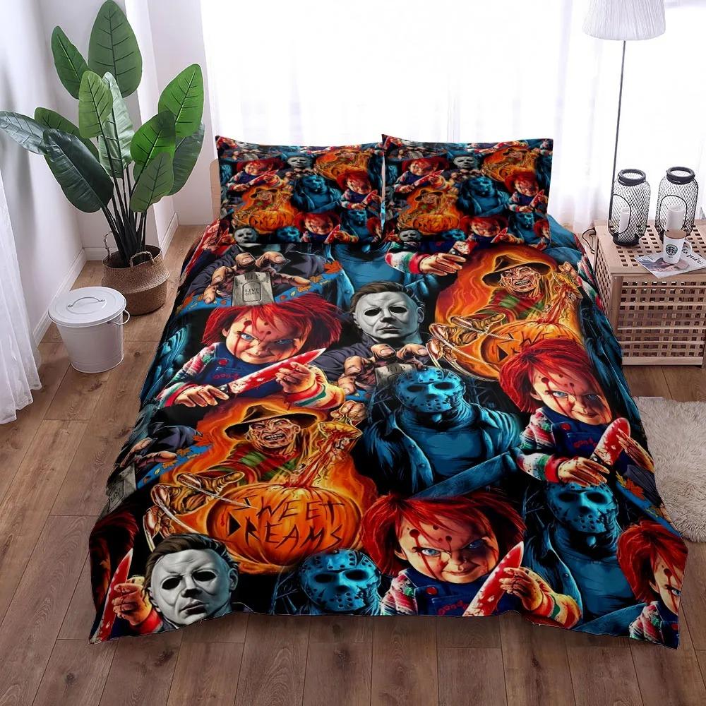 Halloween Pumpkin Horror Duvet Cover Collection Eu Single Double King Us Twin Full Queen Size With Bed Linen Collection