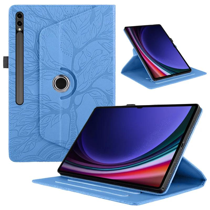 For Samsung Tab S10 Ultra Case 14.6inch 3D Emboss Tree Fold Fashion Funda For Galaxy Tab S8 Ultra S9 Ultra 14.6 Tablet Cover