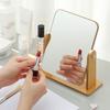 Large Wooden Swivel HD Desktop Makeup Mirror