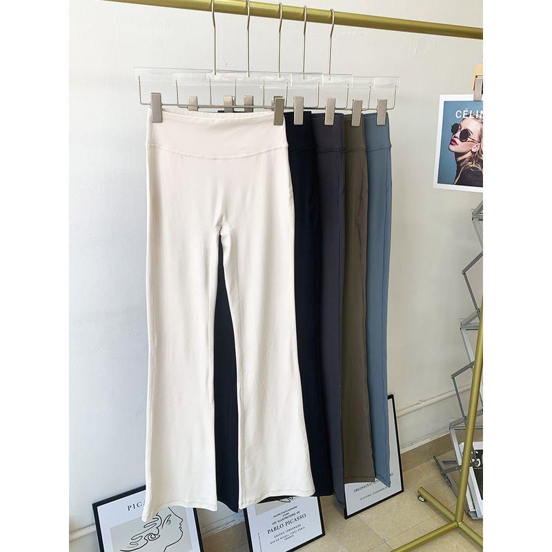 Lu Same Style Yoga Pants Female 2025 New Arrival High Waist Hip Lift No Embarrassment Line Loose Pants Bootcut Trousers Sports Pants
