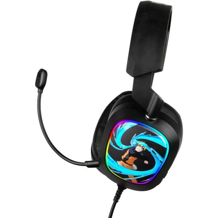 Casque gaming - Filaire - Konix - Naruto Shippuden - 7.1 PC - Haut-parleurs 50 mm - Microphone - 2 m - LED - Naruto Rasengan - Noir