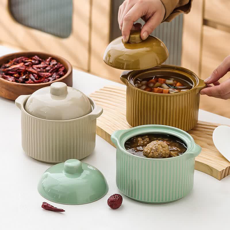 Ru Han Ceramic Double-Boiler Stew Pot
