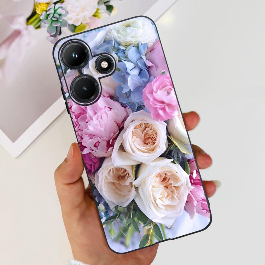 For Infinix Hot 30i 30 Play NFC Phone Case Beautiful Butterfly Flower Painted Soft Silicon Cases For Infinix Hot30 30Play Hot30i