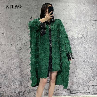 Fashion Irregular Single Breasted Tassel Dress GCC2219