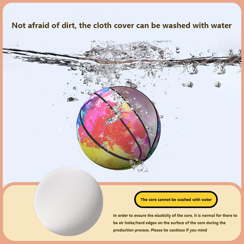1Pc Kids Bouncing Mute Silent Basketball With Cloth Cover Indoor Silent Foam Basketball Bounce Soft Squeezable Ball