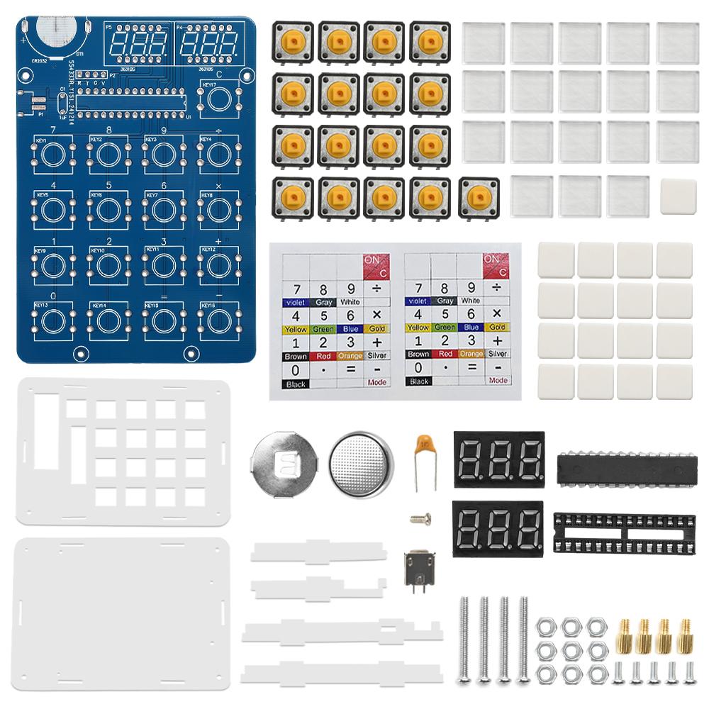 

6-Digit LED Calculator DIY Kit for Beginners – Soldering Practice with Electronic Components and PCB Board for Welding Projects