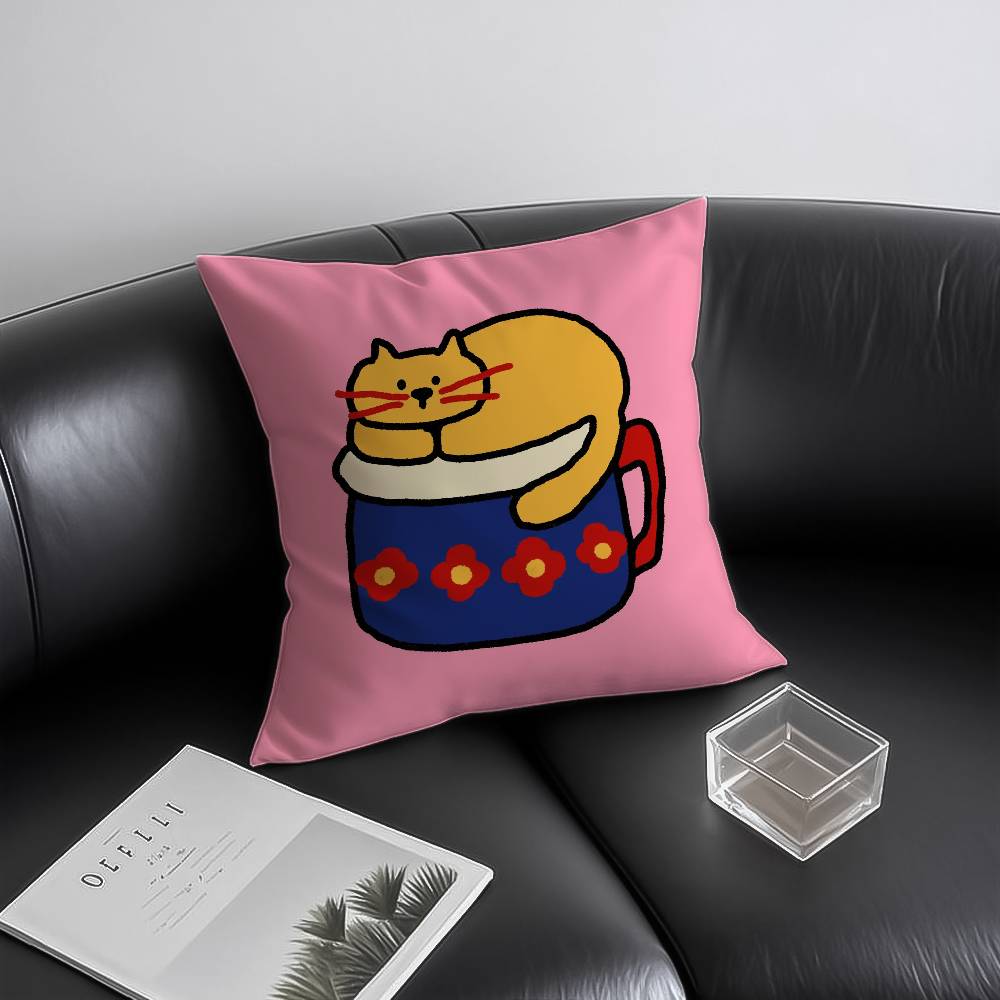 Happy Dog Pillow Case Anti-dustmite Invisible Zipper Sofa Bed