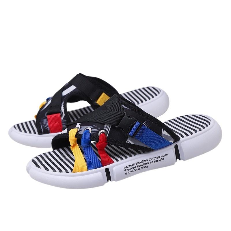 Men's Slippers Colorful Black Summer Sandals for Man Casual Canvas Loafers Shoes Soft Platform Designer Shoes  Zapatillas Hombre