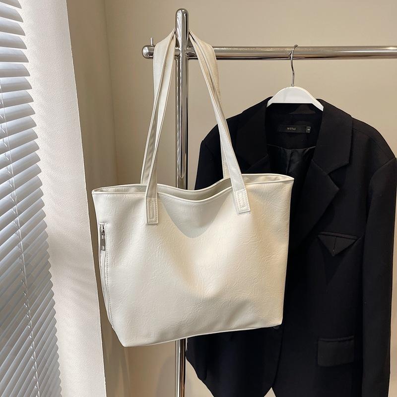 Casual Shoulder Bag Female Original Work Class Commuting Soft Leather Bag Large Capacity Simple Tote Big Bag