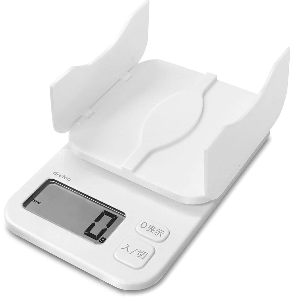 Dretec Kitchen Scale Digital Weighing Plate Opening Units Tare Pac-Cat 2kg/1g KS-257WT (White)