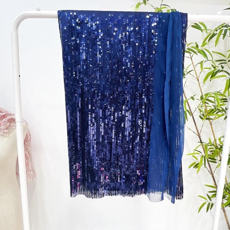 Wide 125cm Lolita Style Embroidered Beaded Chiffon Dress Fabric with Pleats DIY Sewing Women Clothes Skirts Dresses Handmade