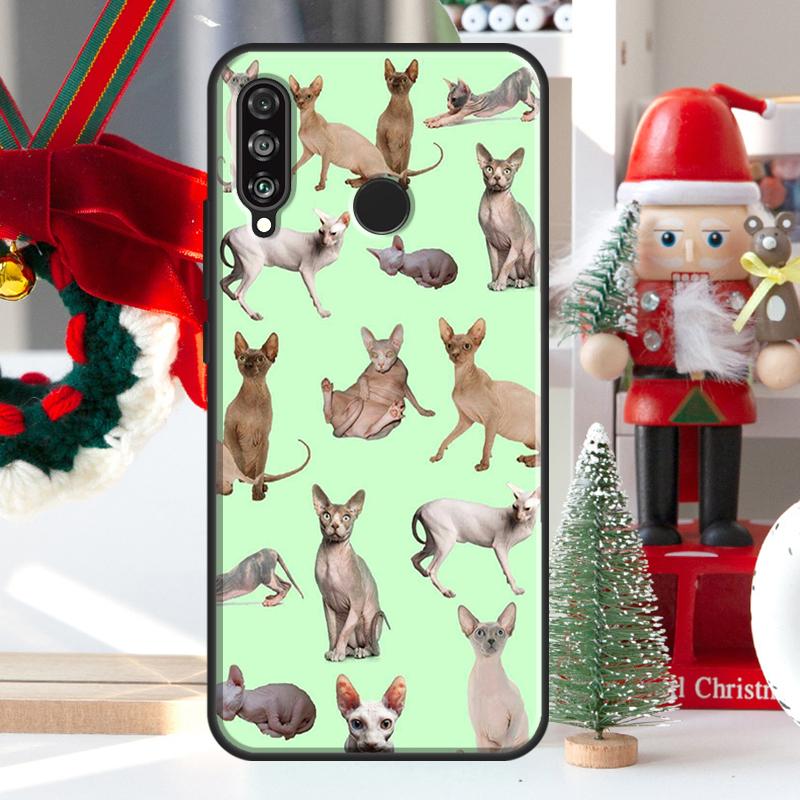 Sphynx Cat For Huawei Nova Y73 Y60 Y70 Y90 Y72 Y61 Y91 7i 8i 11i 12i 12s 9 10 SE P20 P30 P40 Lite Case