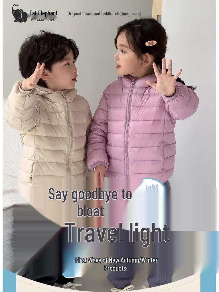 Kids' Winter Hooded Lightweight Down Jacket - Warm Outerwear for Boys & Girls