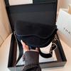 Korean Style Women's Wide Strap Crossbody Saddle Bag - Retro Chic