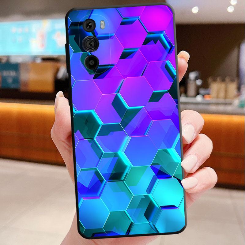 Phone Case For Motorola Edge 50 40 Pro 60 50 40 30 Ultra Neo Fusion Moto G85 G72 G53 G54 G84 G13 G32 Luxury Geometry Cool