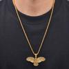 Punk Eagle Necklace for Men,Gold Silver Color Stainless Steel Eagle Pendant Necklace,Birthday Hip Hop Jewelry Gift