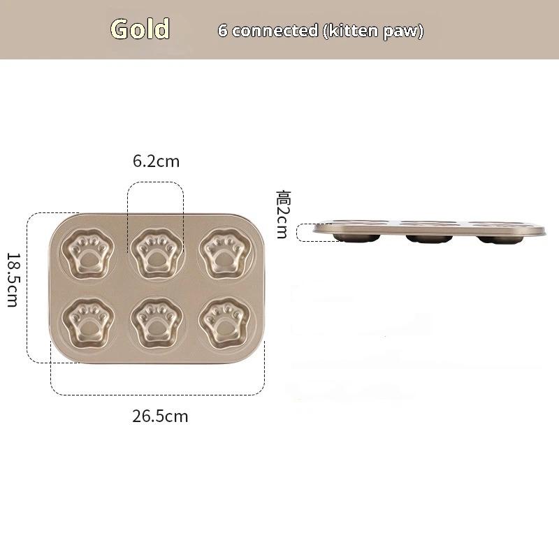 6/9/12 Kavitäten Katzenpfote Backform Pfanne Antihaftbeschichteter Kohlenstoffstahl DIY Niedlich Süßigkeiten Kuchenform Werkzeug Dekor Keks Süßigkeitenform