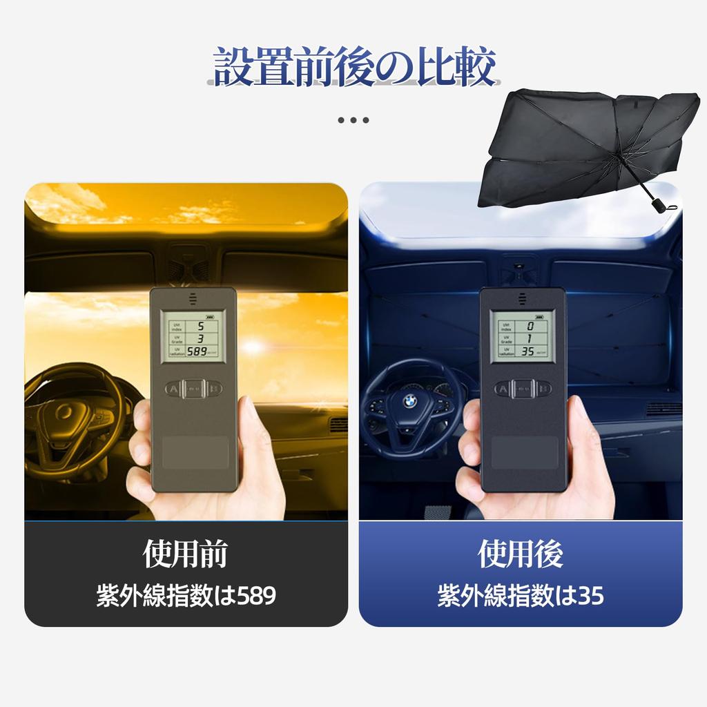 Coollooda Car Umbrella Front Car Car Front Umbrella Includes Storage Foldable for Easy Easy 10 Reinforced UV Light Heat Sunburn Heat Privacy Perfect