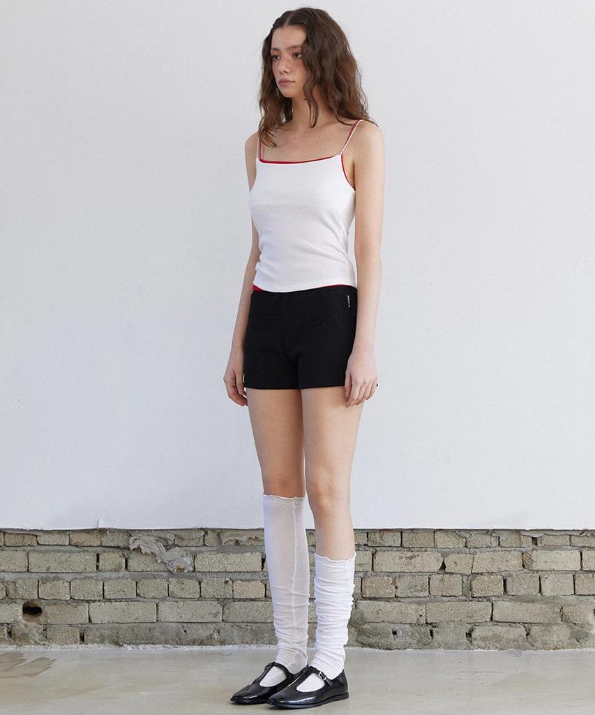 Lense Micro Ribbed Banding Short Pants Black