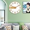 12-Zoll 30cm Neuer Chinesischer Stil Imitation Holzmaserung Bambusmaserung Gebürstete Leise Uhr Mode Wohnzimmer Personalisierte Kreative Wanduhr