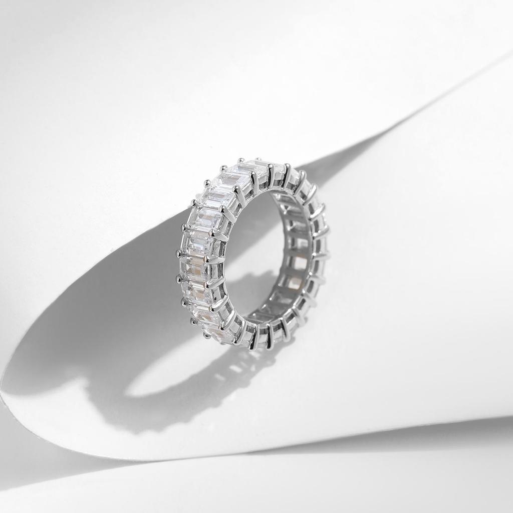 MODIAN Solide 925 Sterling Silber Exquisite Luxus Smaragd Cut High Grade Zirkonia Ring Für Frauen Hochzeit Verlobung Edlen Schmuck