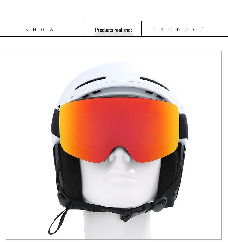 Cylindrical Double-Layer Anti-Fog Ski Goggles for Myopia & Snow Blindness Protection