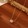 Copper-plated Real Gold New Product Explosion Seiko Four-leaf Clover Small Waist Necklace Pendant Light Luxury Simple High-end Collarbone Chain