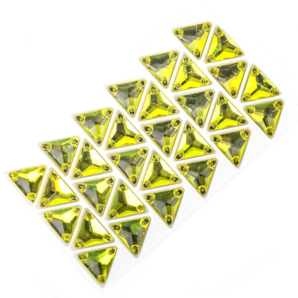 5Pcs High Quality Triangle Color Ab Flat Button Hand Sewn Diamond Glass Crystal Button Clothing Accessories With Diamond Wedding Dress Auxiliary