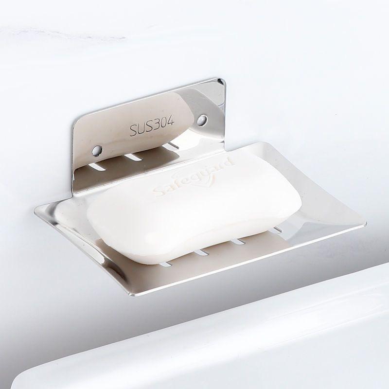 Stainless Steel No-Drill Wall-Mounted Soap Holder with Drip Tray
