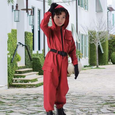 1 Set Jumpsuit with Belt And Gloves for Adults And Children Loose Pockets Zipper Closure One-piece Outfit Cartoon Cosplay Costume