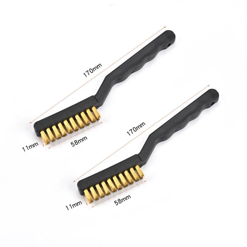 2pcs Wire Brushes Copper Brush Cleaning Accessories Stainless Steel Copper Wire Brushes for Metal Rust Scrub Removal Cleaning