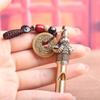Sheep Head Brass Whistle Rust Resistant Vintage Design Emergency Survival Keychain for Outdoor Hiking Camping Preppers
