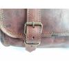 Goat Leather Motorcycle Strap Buckle Closure Tool Bag Genuine Vintage Brown Roll