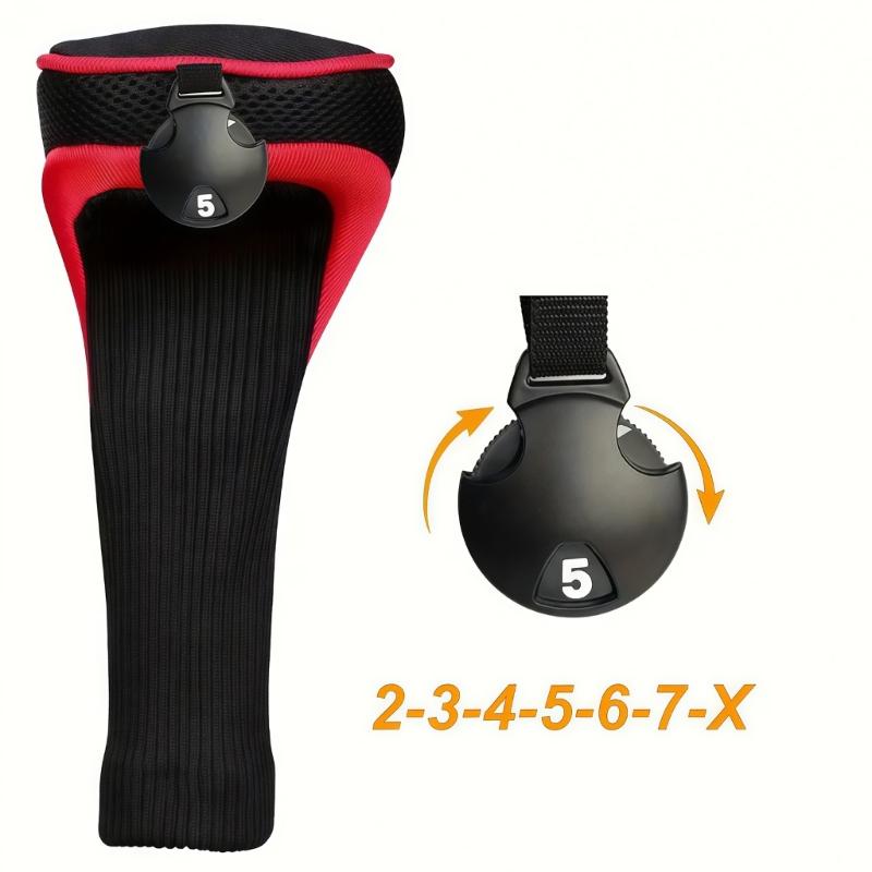 3Pcs Professinal Golf Head Cover with Interchangeable Number Label Soft Wood Golf Club Driver Headcovers Easy to Use