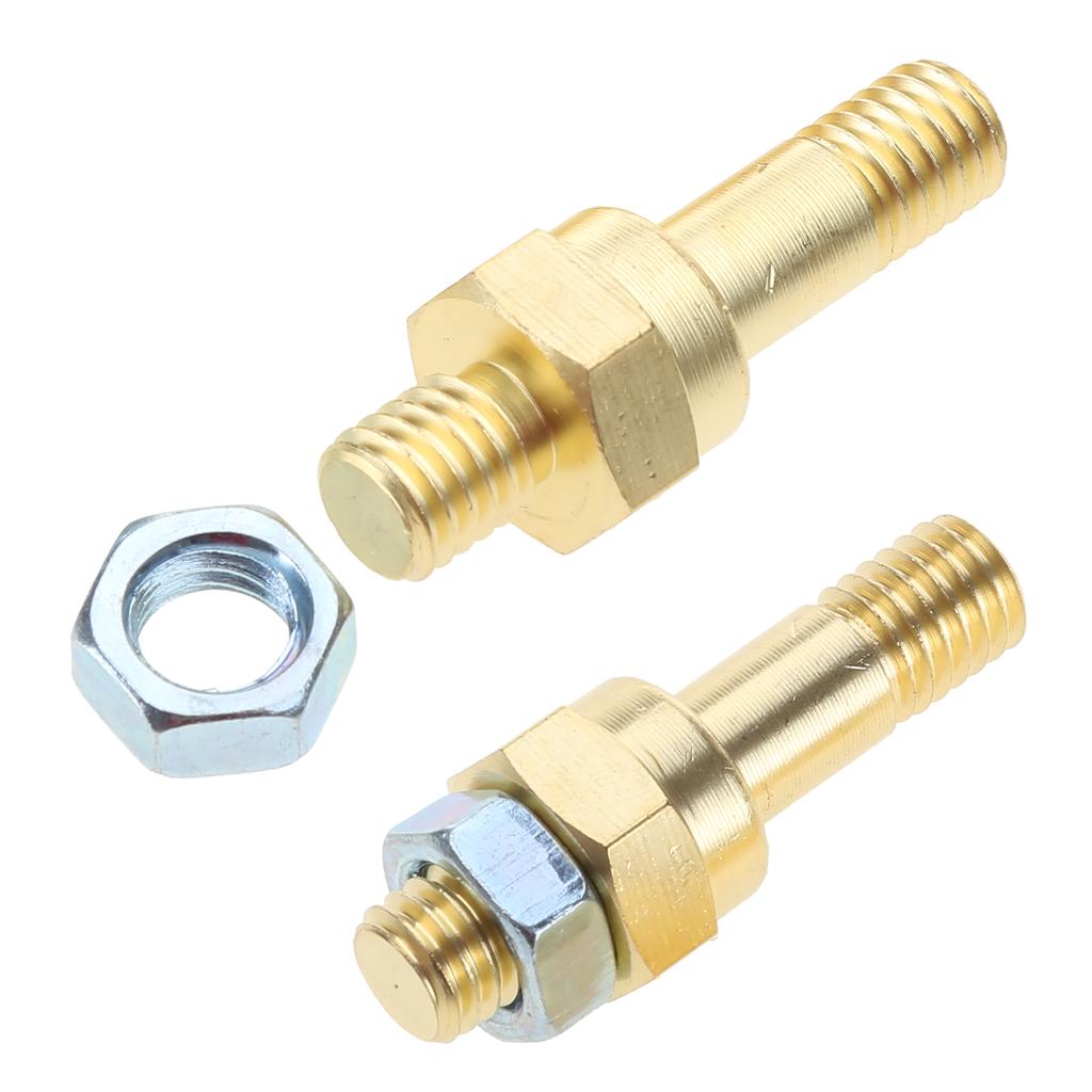 2PCS Studs Side Post Battery Terminal Adapter Bolt Standard Battery Side Post Extender Studs Brass and Long