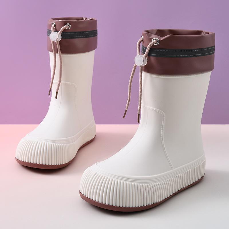 Medium Tube Bundle Eva Rain Shoes Women's Adult Non-slip Water Shoes Catch the Sea Soft Sole Wear-resistant Fashion Rain Boots