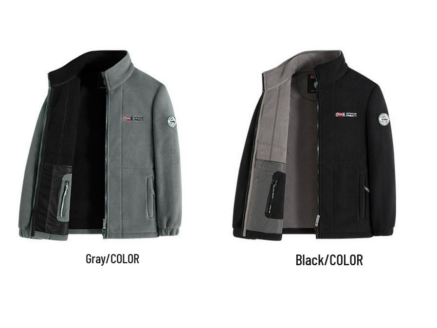 High-Quality Thickened Norwegian Stand Collar Embroidered Fleece Cotton Winter Jacket