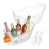 Ice Bucket Transparent 6.5L Large Capacity Drink Cooler for Wine Beer Champagne Thickened Food-Grade Plastic Barrel with Handle Portable Party Chiller