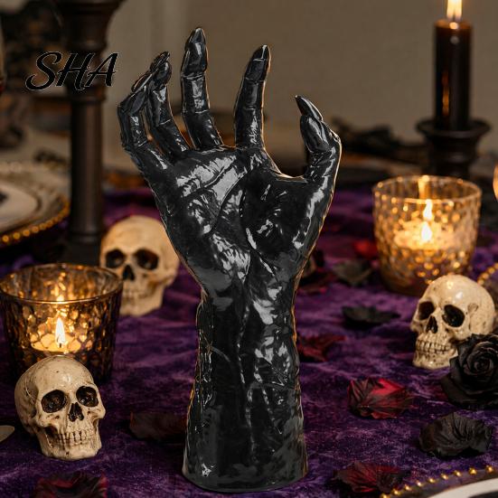 Black Matte Halloween Claws Decoration, Wall Mounted Creepy Hands, Spooky Claw Ornament, Gothic Photo Props Prop for Haunted House Party, Dark